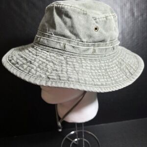 DPC Distressed Olive Green Bucket Shade Hat Adult Size M